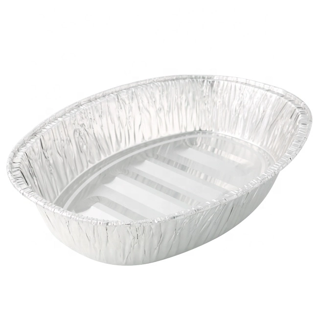 Aluminum Food Container Oval Roaster Pan Aluminium Foil for Food Packaging